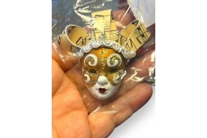 CARLONI OPERA MASK Small handmade in Italy Signed Venezia Theater Mask Sealed