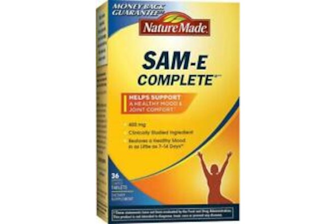 Nature Made SAM-e Complete 400 mg (36 count) EXP 2025+, Brand-New-In-Box