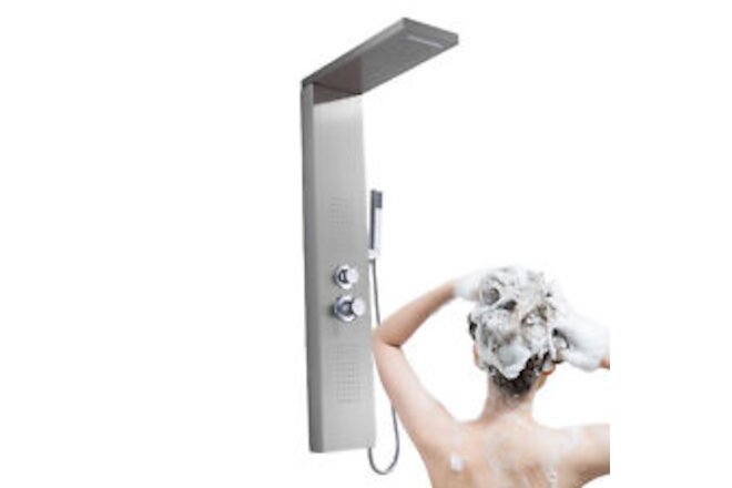 Shower Panel Tower System 304 Stainless Steel Shower Faucet Rain & Waterfall