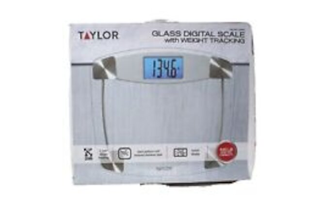 Taylor Bathroom Glass Digital Scale 440lb Capacity Clear