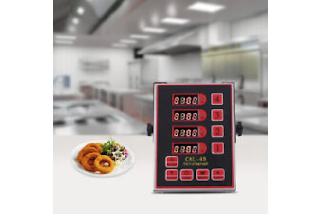 4-Channel Kitchen Timer for Commercial Restaurant Countdown Timer Large Digital