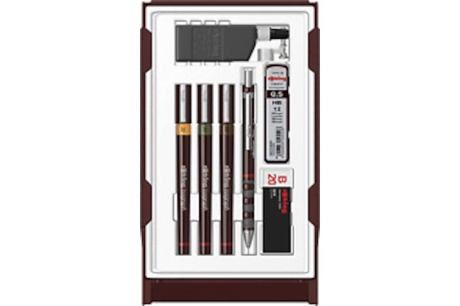 Isograph Pen Set Technical Pen & Pencil College Set 3 Pens (0.20Mm, 0.30Mm, 0.50