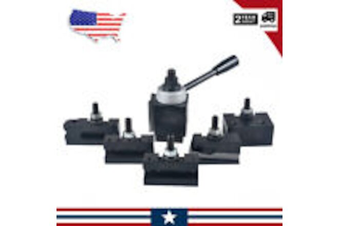 AXA Size 250-100 Set Piston Type Quick Change Tool Post Set for Lathe 6- 12" USA