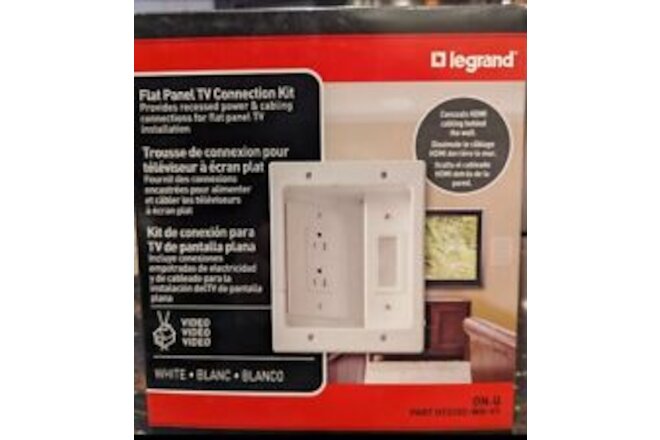 NEW -On-Q/Legrand Flat Panel TV Connection Kit (HT2102-WH-V1)