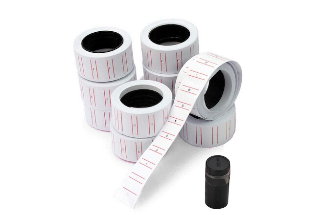 10 Rolls Price Tags Gun Labels 6000 Stickers For MX-5500 With Refill Ink