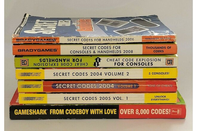 Cheat Code Books Vintage Video Games - Lot Of 7 Books - Console & Handheld