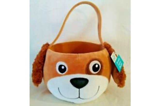 Easter Basket - Adorable Brown Puppy -Soft! Floppy Ears! 7" wide x 6" deep apprx