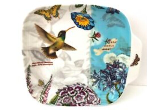 Portmeirion Botanic Hummingbird Butterfly Canape Plate Dessert Dish + Handle NEW