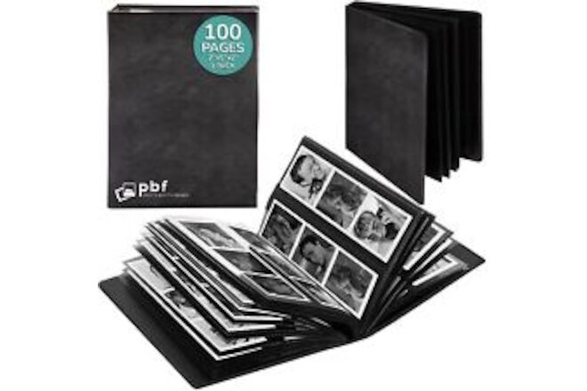 pbf Photo Booth Album | 2x6 Photo Album w/Picture Sleeves | 2x6 Strips Memory...