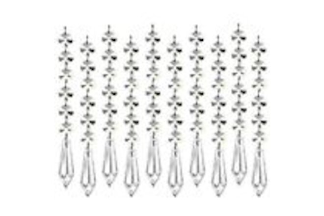 30pcs Chandelier Lamp Clear Crystal Icicle Prisms Bead Hanging Ornaments Decor