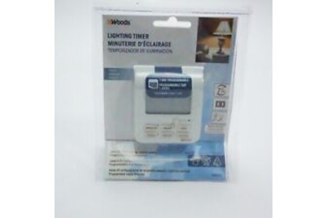 Woods 50008 Indoor 7-Day Digital Outlet Timer, Prorammable 20 on/off Settings