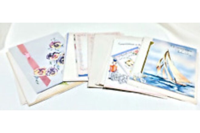 Lot of 18 Vintage Greeting Cards Unused Most With Envelopes Crafting Journal 745