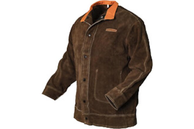 Leather Welding Jacket for Men Women，Heavy Duty Welder Jacket，Heat Flame Resista