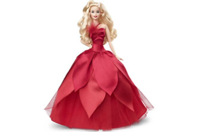 Signature 2022 Holiday Doll (Blonde Wavy Hair) with Doll Stand, Collectible G...