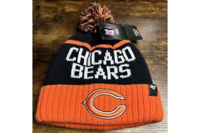 Chicago Bears NFL Rotation 47 Brand New Cuff Knit Winter Beanie Hat Football Pom
