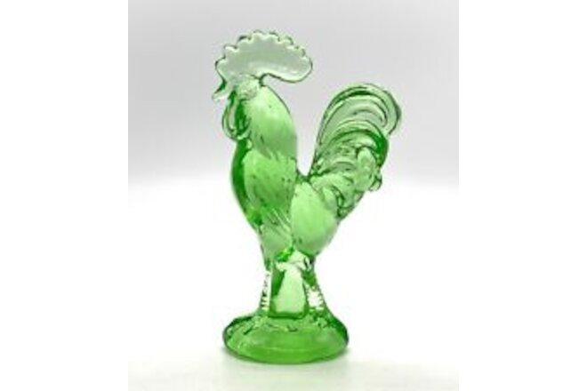 VINTAGE STYLE STYLE MINI GREEN GLASS ROOSTER FARMHOUSE DECOR NEW