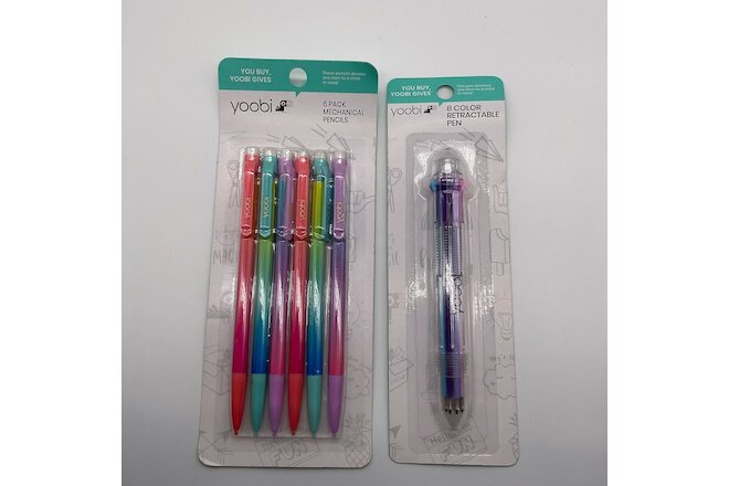 NEW Yoobi Lot of 2 Retractable Pen & Mechanical Pencils