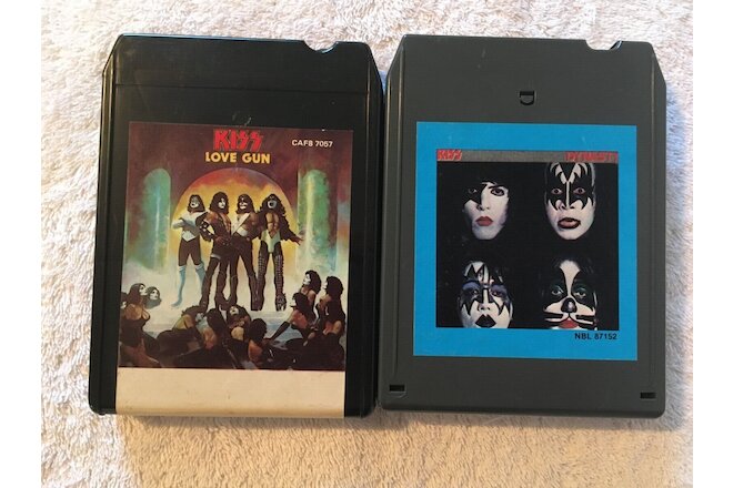 KISS  Love Gun & Dynasty  Tested  8 Track Tape  VG Condition  w/Slipcovers