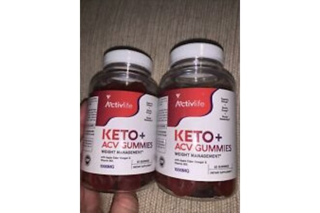 2 Pack ActivLife Keto ACV Gummies Weight Loss Management 1000mg 120 Count 12/25