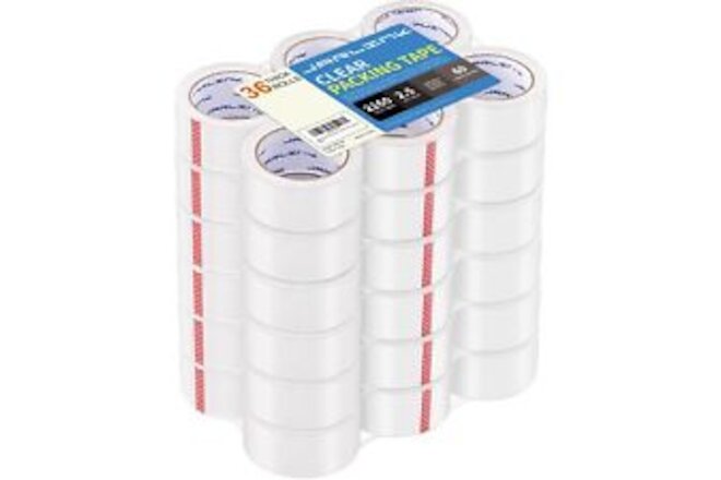 Clear Packing Tape (36 Rolls), Heavy Duty Packaging Tape for Shipping Packagi...