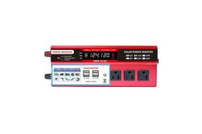 2000W Power Inverter 3 AC Outlets 1DC 12V to 110V AC Car Inverter with LCD Di...