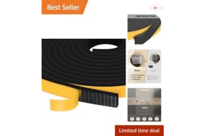 High Density Weather Stripping Door Seal Strip - 52ft - Soundproof Insulation