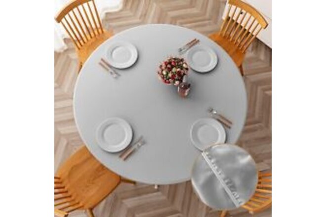 2 Pack Round Table Cloth Reversible Elastic TableclothWaterproof Stain Resist...