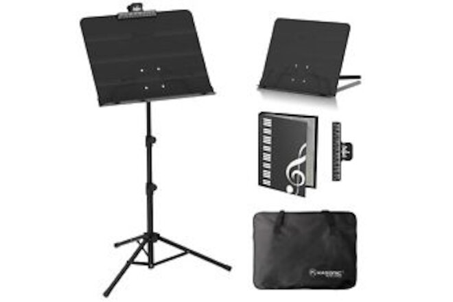 - Dual-Use Folding Sheet Music Stand & Desktop Book Stand with Portable Carry...