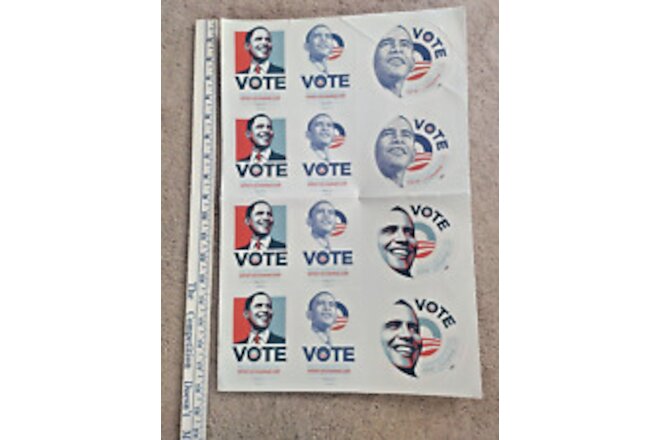 Obama Campaign 2008 Sticker Sheet, New