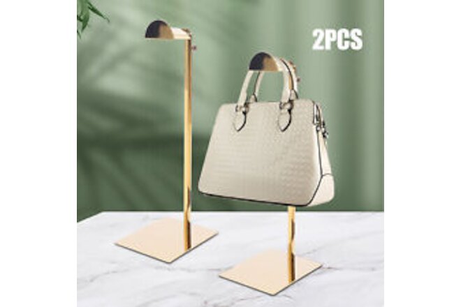 2pcs Metal Handbag Display Gold Adjustable Bag Hanger Holder Handbag Racks Decor
