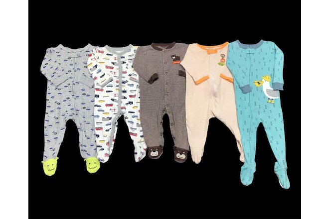 Baby Boy 9 Months 12 Months Carter's Footed Zip Snap Sleeper Pajama Clothes Lot