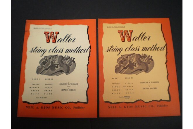 Lot of 2 Vintage WALLER STRING CLASS METHOD Sheet Music, Viola, Books 1,2 (1941)