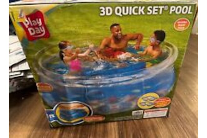 Play Day 8ft 3D Transparent Quick Set® Pool, Includes 2 Pairs of 3D Goggles!