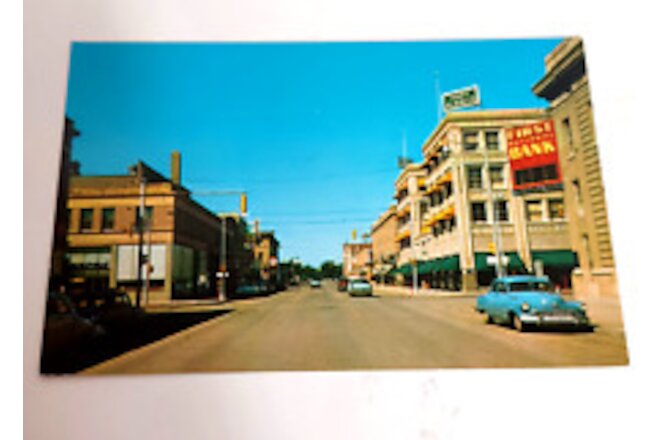Vintage Montana Post Card Billings Second Ave. Ave. Looking West