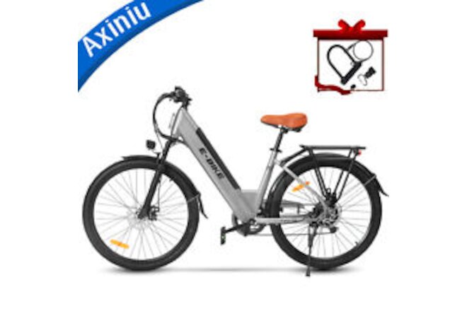 26'' Axiniu Electric Bikes 750W-1500W Ebikes for Adults 20-32MPH 36V w/ u-Lock