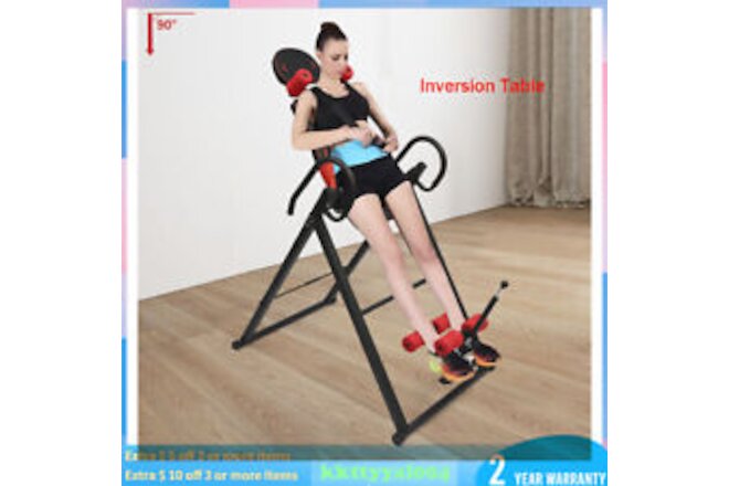Inversion Table Pain Relief Heavy Duty Hang Upside Down Gravity Back Therapy red