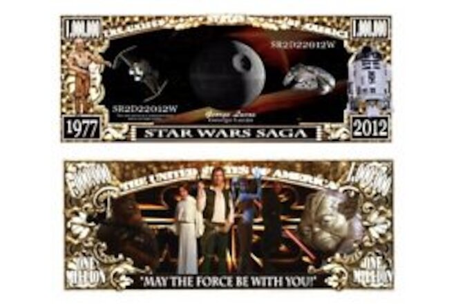 Star Wars Death Star Pack of 100 Collectible 1 Million Dollar Bills Funny Money