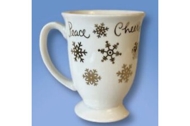 Set Of 4 GIBSON Gold Snowflake Holiday Christmas Mug Cup Set - NEW IN BOX