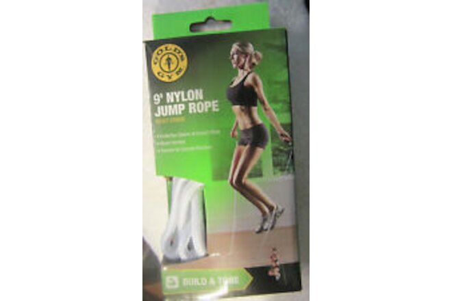 1 GOLDS GYM 9' Wooden Handle Jump Rope NYLON New ,workout