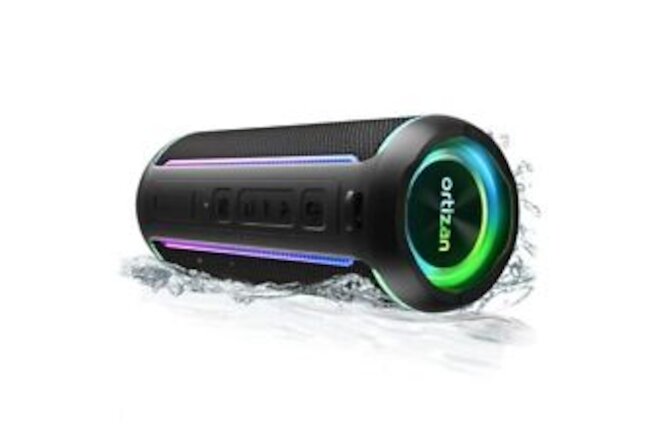 Portable Bluetooth Speaker, 40W HD Sound and Deep Bass, IPX7 Waterproof, Black