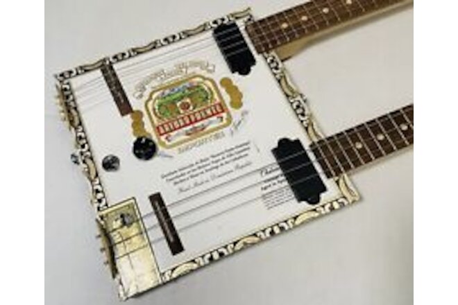 Cigar Box Guitar Double Neck  Electric Hand Made by Ellbogen Guitars  Video Demo