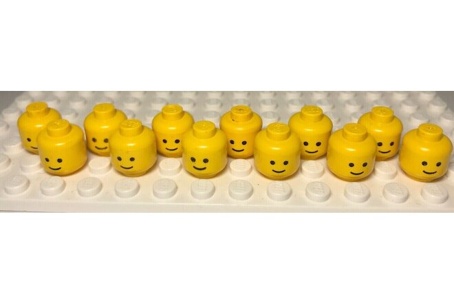 Lego Solid Stud Head lot of 12 Vintage, City, Town Old School