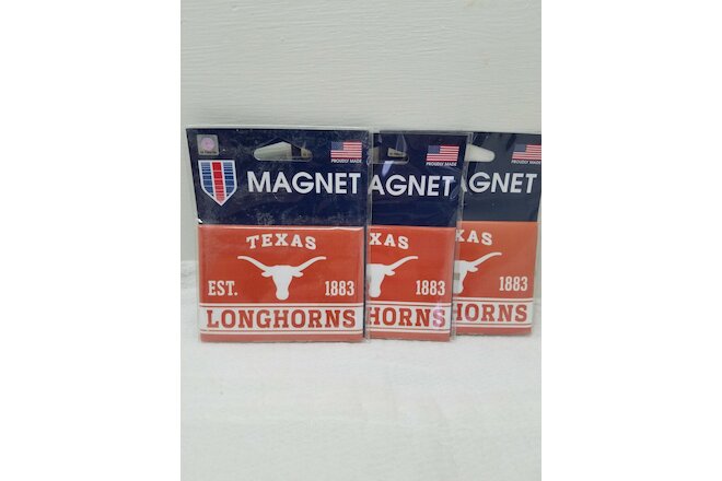 Texas Longhorns Magnet Lot of 3, New