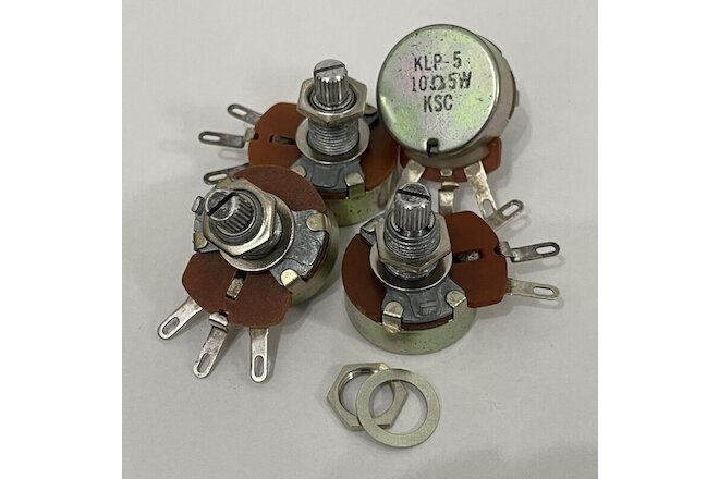 NOS 10 ohm 5 watt wire-wound linear potentiometers - LOT OF 4 (SEE DESCRIPTION)