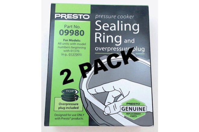 2 Pk, Presto Pressure Cooker Sealing Ring For Models: 01370, 09980