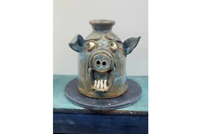 Southern Folk Art Pig Face Jug By Melissa Herman