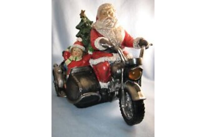 LED Lighted Motorcycle Santa with Music Holiday Christmas Decor