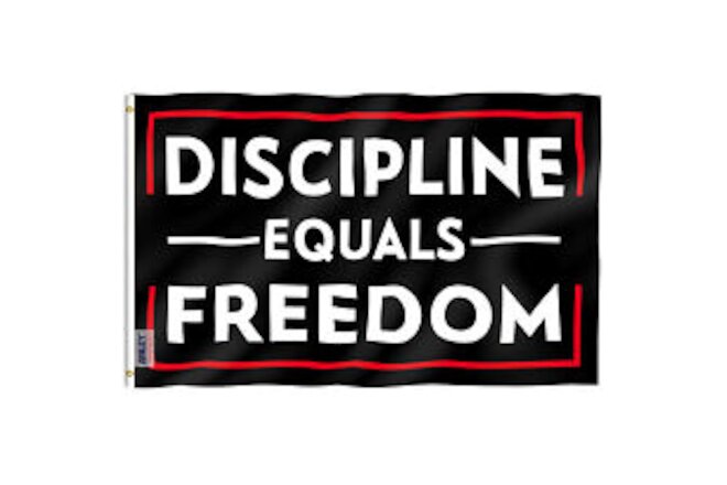 Anley 3x5 Ft Discipline Equals Freedom Flag - Dorm Gym Man Cave Flags