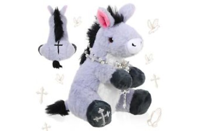 Donkey Religious Stuffed Animal Toy Baptism Gifts Christening 7.48 Inch Jesus