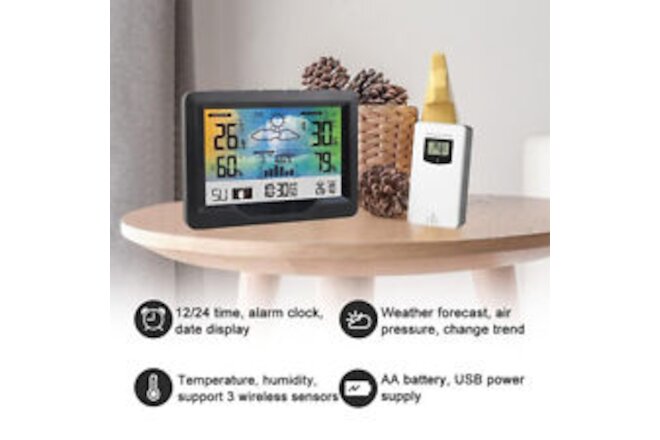 LCD Wireless Weather Station Clock Indoor Outdoor Digital Thermometer Hygrometer